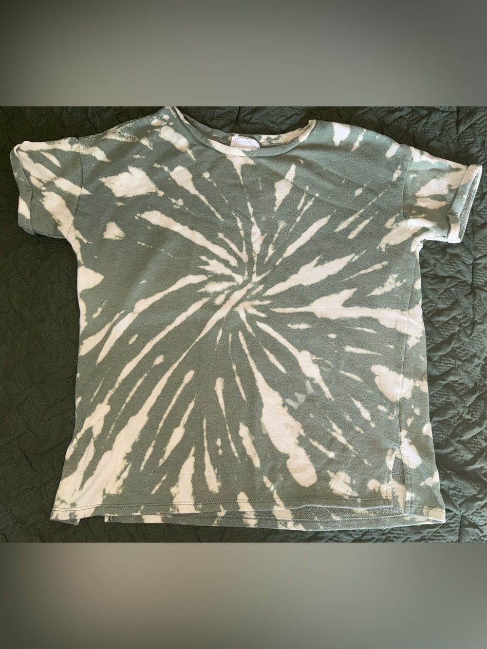 Olive & Oak Sage Green and Cream Tie-Dye Tee